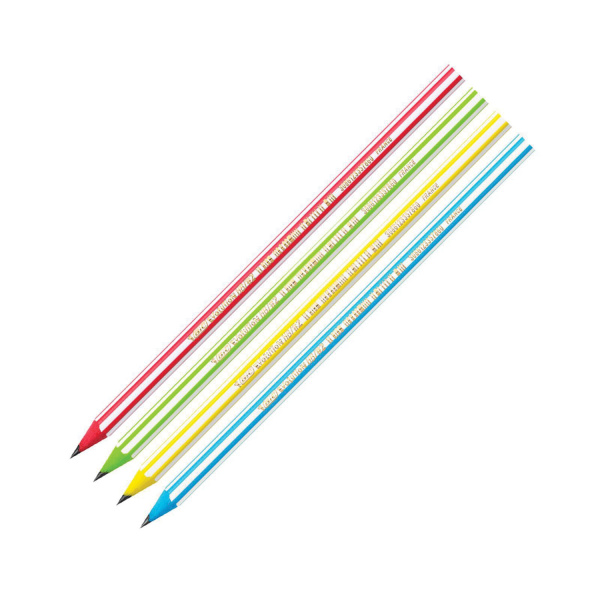 Карандаши чернографитные BIC Evolution "Stripes", НАБОР 4 шт., HB, пластиковые, блистер, 918485 - Карандаши чернографитные