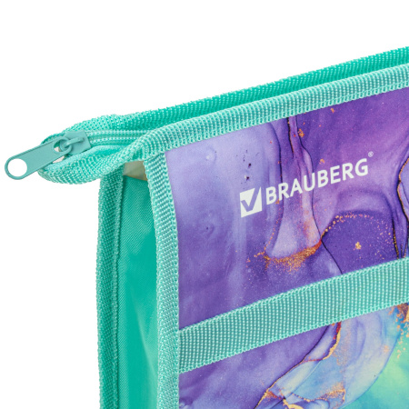 Папка для рисунков и чертежей с ручками BRAUBERG А3, пластик, молния сверху, "Marble", 271435 - Портфели и папки для рисунков и чертежей