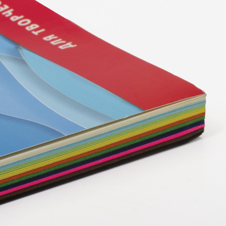 Цветная бумага А4 ТОНИРОВАННАЯ В МАССЕ, 100 листов 10 цветов, склейка, 80 г/м2, BRAUBERG, 210х297 мм, 124715 - Цветная бумага