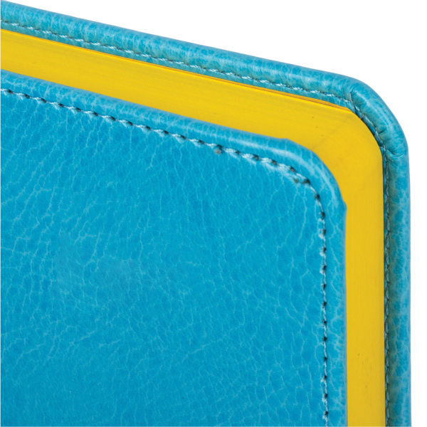 Ежедневник недатированный МАЛЫЙ ФОРМАТ 100х150 мм А6 BRAUBERG "Rainbow" под кожу, 136 л., бирюза, 111687 - Ежедневники с покрытием "под кожу и ткань"