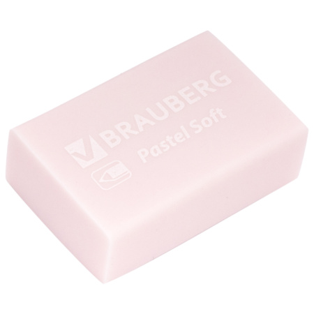 Ластики BRAUBERG "Pastel Soft" НАБОР 12 шт., размер ластика 31х20х10 мм, экологичный ПВХ, 229598 - Ластики классические