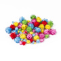 Помпоны для творчества, блестящее ассорти, 5 цветов, 8 мм/15 мм/25 мм, 100 шт., ОСТРОВ СОКРОВИЩ, 661437 - Помпоны для творчества