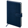 Еженедельник датированный 2024 А5 145х215 мм BRAUBERG "Augustus", под кожу, темно-синий, 115018 - Еженедельники