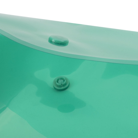 Папка-конверт с кнопкой BRAUBERG, А4, до 100 листов, прозрачная, зеленая, СВЕРХПРОЧНАЯ 0,18 мм, 224810 - Папки-конверты с кнопкой