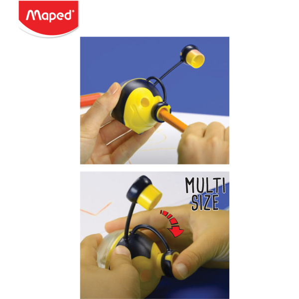 Точилка MAPED "Croc Croc Universal", 4 диаметра для карандашей и пластиковых мелков, с контейнером, 017811 - Точилки ручные