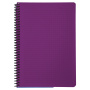 Тетрадь А5, 80 листов, BRAUBERG "Metropolis", спираль пластиковая, клетка, обложка пластик, ФИОЛЕТОВЫЙ, 403399 - Тетради более 60 листов