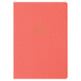 Тетрадь 48 л. в клетку обложка кожзам под лён, сшивка, A5 (147х210мм), КОРАЛЛОВЫЙ, BRAUBERG PASTEL, 403870 - Тетради 40-48 листов