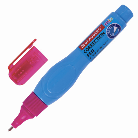 Ручка-корректор BRAUBERG MIX, 9 мл, металлический наконечник, ассорти, 229075 - Корректирующие ручки