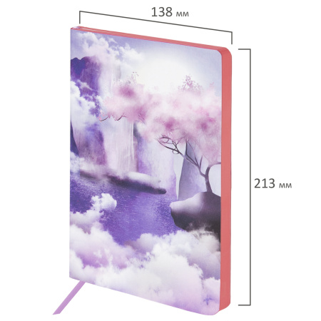 Ежедневник недатированный А5 (138х213 мм), BRAUBERG VISTA, под кожу, гибкий, 136 л., "Paradise", 112017 - Ежедневники с покрытием "под кожу и ткань"