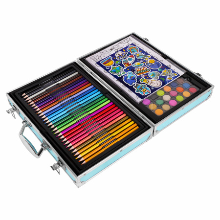 Набор ЮНОГО ХУДОЖНИКА "КОСМОС" для рисования и творчества в кейсе ЮНЛАНДИЯ, 165 предметов, 665671 - Наборы для начинающих художников