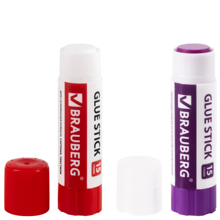 Клей-карандаш "2+1 обесцвечивающийся" BRAUBERG 15 г, 3 штуки на блистере, 229474 - Клей-карандаш