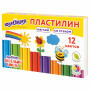 Пластилин мягкий ЮНЛАНДИЯ "ВЕСЕЛЫЙ ШМЕЛЬ", 12 цветов, 180 г, СО СТЕКОМ, 106672 - Пластилин