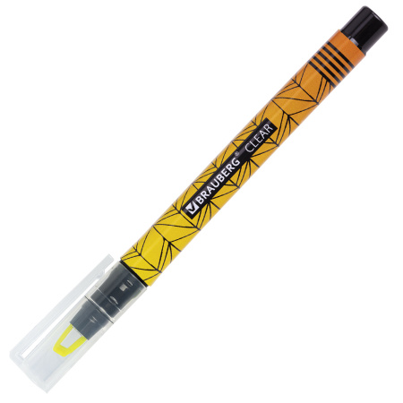 Текстовыделитель с прозрачным наконечником BRAUBERG "Clear", ЖЕЛТЫЙ, линия 1-5 мм, 152424 - Текстовыделители