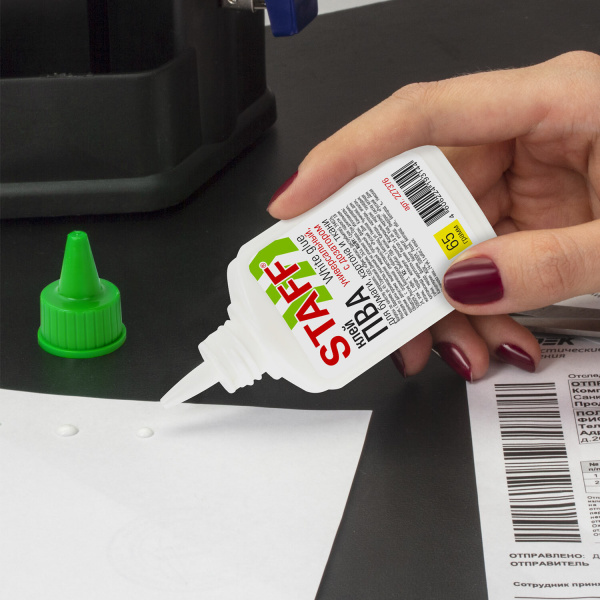 Клей ПВА STAFF EVERYDAY, 65 г, с дозатором, 227376 - Клей ПВА