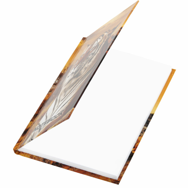 Блокнот МАЛЫЙ ФОРМАТ 110х147 мм А6, 80 л., твердый переплет, ламинированная обложка, клетка, STAFF, "Тигровый", 120949 - Блокноты в книжном переплете