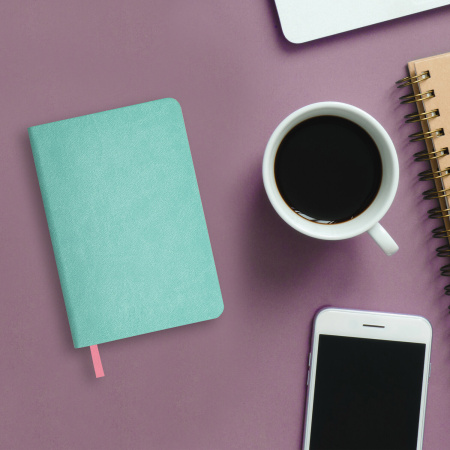 Блокнот МАЛЫЙ ФОРМАТ (100x150 мм) А6, BRAUBERG "Metropolis Mix", под кожу, 80 л., клетка, мятный, 113330 - Бизнес-блокноты и бизнес-тетради