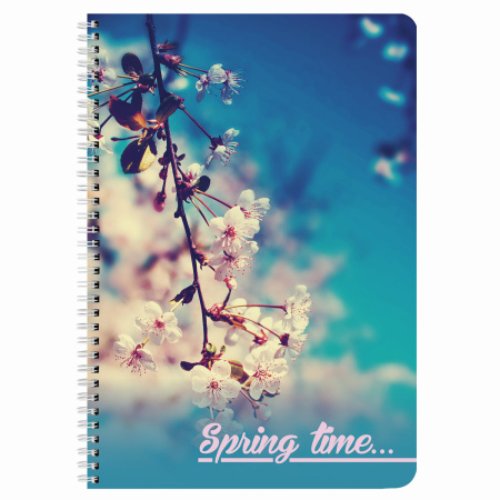 Тетрадь А4, 96 л., BRAUBERG, гребень, клетка, обложка картон, 4 СЕЗОНА, 403071 - Тетради формата А4