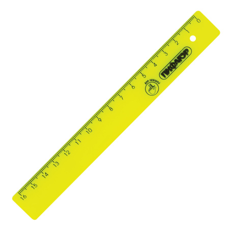 Линейка пластик 16 см ПИФАГОР, неоновая, ассорти, для левшей, 210615 - Линейки