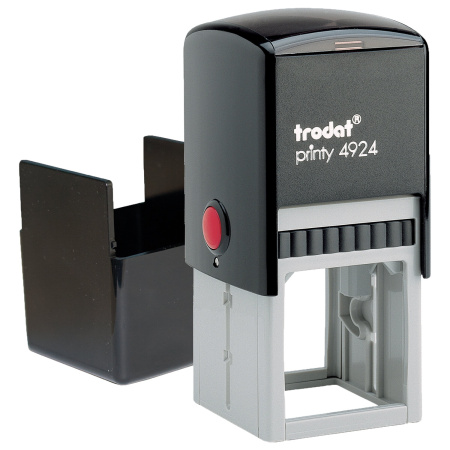 Оснастка для печатей, оттиск D=40 мм и штампов 40х40 мм, синий, TRODAT 4924, корпус черный, крышка, подушка, 52899 - Оснастки для печатей