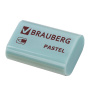 Ластик BRAUBERG "Pastel", 37х24х11мм, ассорти пастельных цветов, экологичный ПВХ, 229582 - Ластики классические