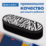 Пенал-футляр BRAUBERG, 1 отделение, органайзер, полиэстер, 22x9x5 см, "Zebra", 271584 - Пеналы мягкие