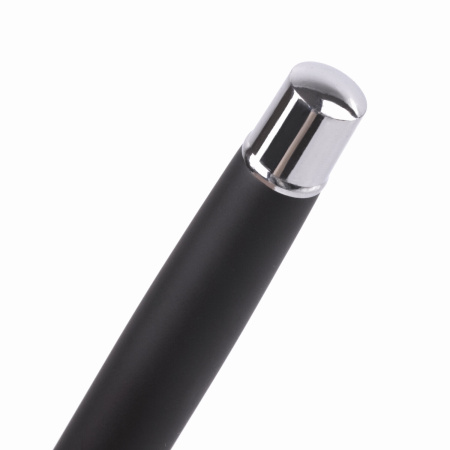 Набор ручек подарочных BRAUBERG Duetto, СИНИЕ, 2 шт: шариковая, перьевая, черный с хромированными деталями, 143478 - Ручки бизнес-класса