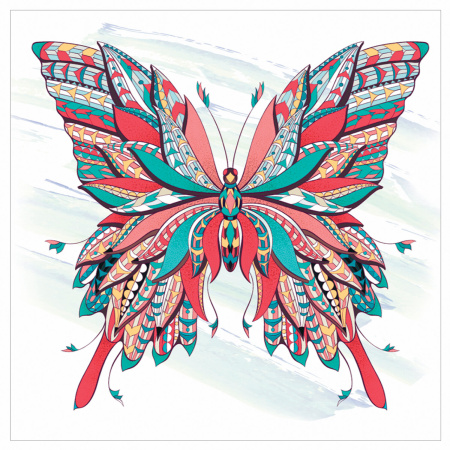 Картина стразами (алмазная мозаика) сияющая 30х30 см, ОСТРОВ СОКРОВИЩ "Бабочка", без подрамника, 662446 - Алмазная вышивка