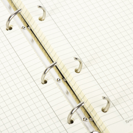 Тетрадь на кольцах А5 (180х220 мм), 120 листов, под кожу, клетка, BRAUBERG "Main", синий, 402005 - Тетради на кольцах и сменные блоки к ним