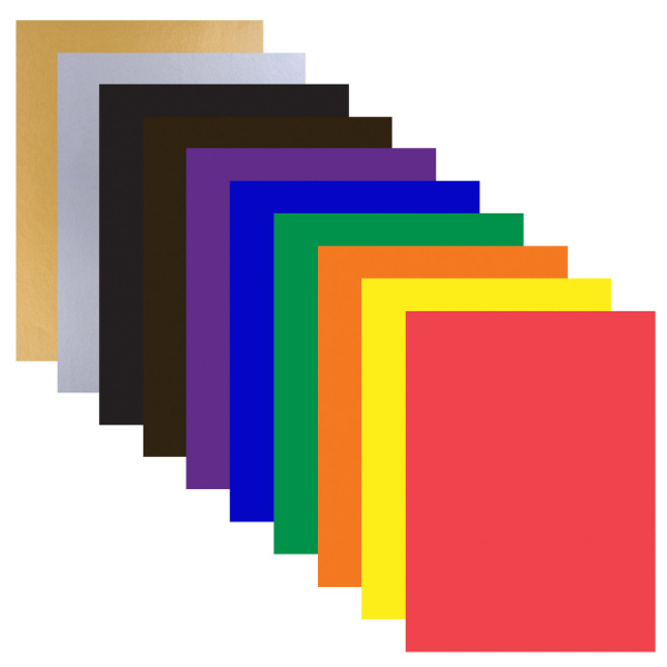 Картон цветной А4 МЕЛОВАННЫЙ ВОЛШЕБНЫЙ EXTRA, 10 листов, 10 цветов, в папке, ЮНЛАНДИЯ, 200х290 мм, 113544 - Цветной и белый картон