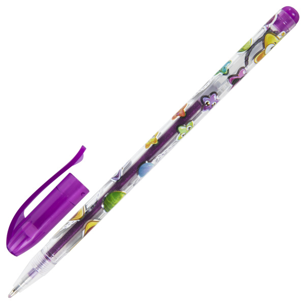 Ручки гелевые ЮНЛАНДИЯ, НАБОР 12 ЦВЕТОВ, БЛЕСТКИ, корпус с печатью, узел 0,7 мм, линия письма 0,5 мм, 142805 - Наборы гелевых ручек