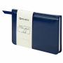 Еженедельник недатированный МАЛЫЙ ФОРМАТ 95х155 мм А6 BRAUBERG "Imperial" под кожу, 64 л., темно-синий, 126186 - Еженедельники