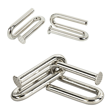 Головоломки металлические большие ЗОЛОТАЯ СКАЗКА, набор 6 штук, ГВОЗДИ, 664925 - Игрушки развивающие