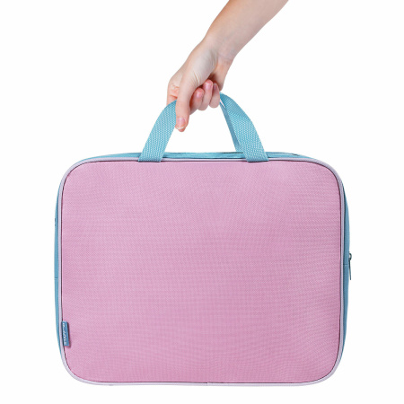 Папка на молнии с ручками STAFF EVERYDAY А4, 1 отделение, полиэстер, 80 мм, нежно-розовый, 271488 - Папки-сумки с ручками