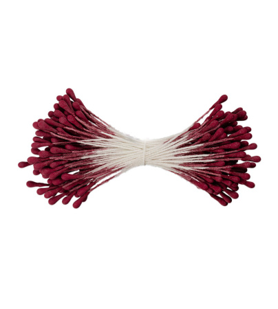 Двойные тычинки 1,5 мм, цвет красный, 85 шт