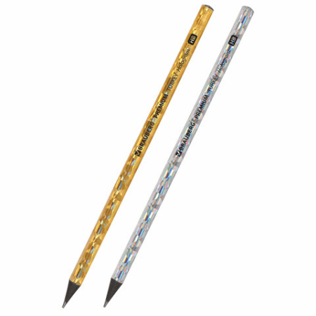 Карандаш чернографитный BRAUBERG "PREMIUM TURKEY", 1 шт., "Hologram", НВ, 181571