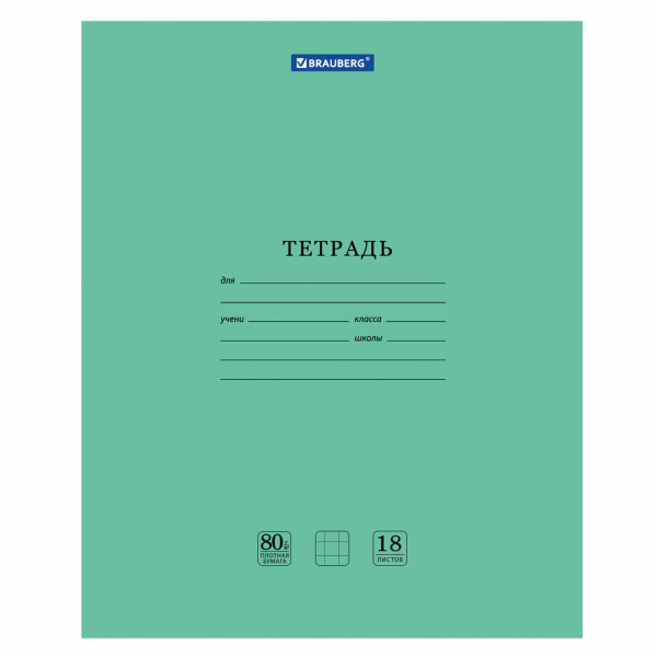 Тетрадь BRAUBERG "EXTRA" 18 л., клетка, плотная бумага 80 г/м2, обложка картон, 105708