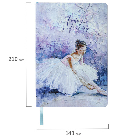 Блокнот А5 (143x210 мм), BRAUBERG VISTA "Ballet", под кожу, гибкий, 80 л., 112066 - Бизнес-блокноты и бизнес-тетради