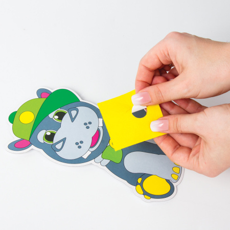 Набор для творчества "Аппликация из фетра", "Бегемотик", основа 20х15 см, ЮНЛАНДИЯ, 662386 - Создание аппликаций