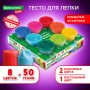 Пластилин-тесто для лепки BRAUBERG KIDS, 8 цветов, 400 г, яркие классические цвета, крышки-штампики, 106720 - Пластилин