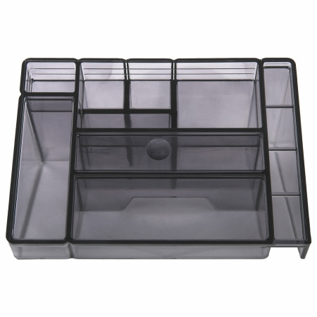 Подставка-органайзер BRAUBERG GRAND OFFICE, 9 отделений, 115х160х105 мм, тонированная серая, 238099, ОР11 - Подставки канцелярские без наполнения