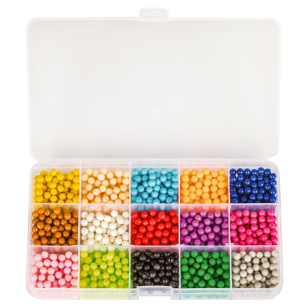 Аквамозаика, 15 цветов, 1500 бусин, в колорбоксе, ЮНЛАНДИЯ, 663778 - Аквамозайка