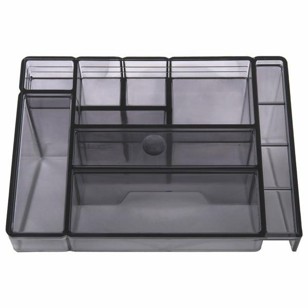 Подставка-органайзер BRAUBERG GRAND OFFICE, 9 отделений, 115х160х105 мм, тонированная серая, 238099, ОР11 - Подставки канцелярские без наполнения