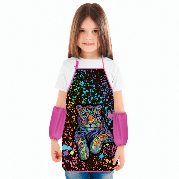 Фартук с нарукавниками для уроков труда ЮНЛАНДИЯ, 45х54 см, "Bright wildlife", 271042 - Аксессуары для рисования