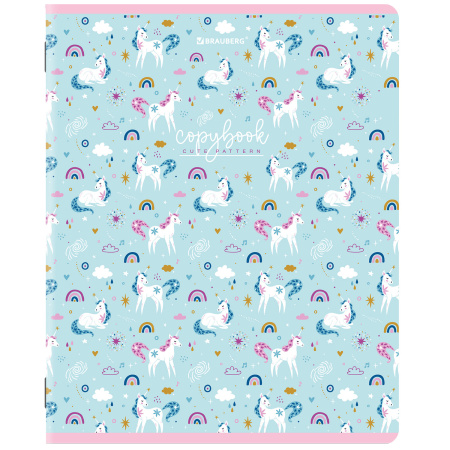 Тетради КОМПЛЕКТ 5 шт., А5, 48 л., BRAUBERG скоба, клетка, матовая ламинация, лак, "Friends", 404395 - Тетради 40-48 листов