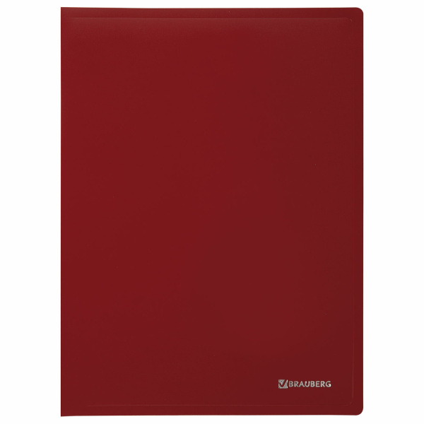 Папка 100 вкладышей BRAUBERG "Office", красная, 0.8 мм, 271334 - Папки с вкладышами (файлами)