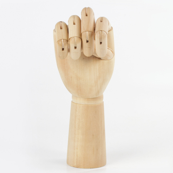 Манекен художественный BRAUBERG ART CLASSIC "РУКА", высота 30 см., мужская левая, дерево, 191296 - Манекены