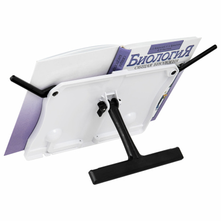 Подставка для книг и учебников BRAUBERG White, регулируемый угол наклона, прочный ABS-пластик, 238063 - Подставки для книг