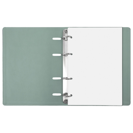 Тетрадь на кольцах А5 (180х220 мм), 120 листов, под кожу, клетка, BRAUBERG "Joy", бирюзовый/серо-голубой, 129993 - Тетради на кольцах и сменные блоки к ним