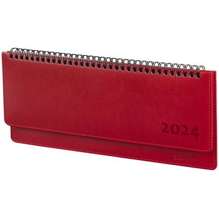 Планинг датированный 2024 305х140 мм, GALANT "Ritter", под кожу, красный, 114820 - Планинги