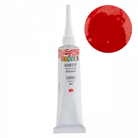 Акриловый контур универсальный цвет №331 Красный 18мл "Decola"